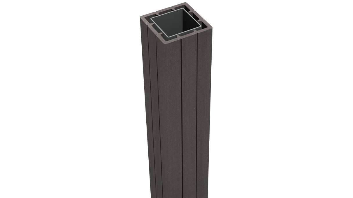planeo Gardence Premade – WPC posts, anthracite, including cap | Gate posts without cap