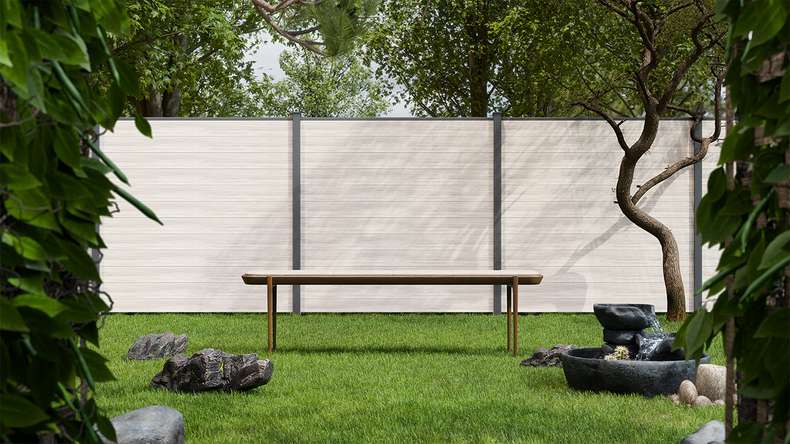 planeo Gardence Simply Small - PVC plug-in fence Sheffield Oak light 180 x 180 cm