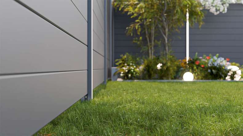planeo Gardence Simply Small - PVC plug-in fence anthracite grey 180 x 180 cm