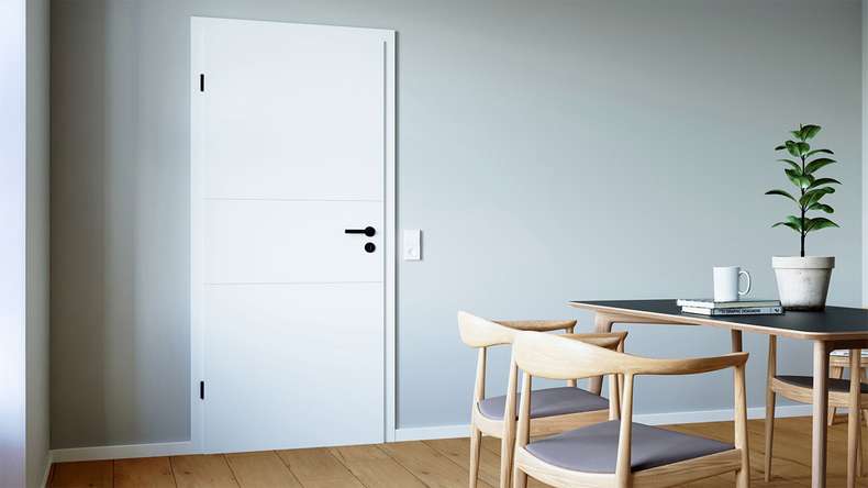 planeo design interior door PUREA Vivo 3 white lacquer 9003 design edge | lacquered - 1985 x 610|735|860|985 mm
