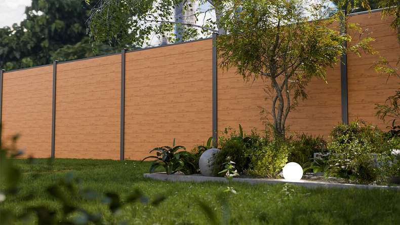 planeo Gardence Simply Small - PVC plug-in fence ash oak natural 180 x 180 cm