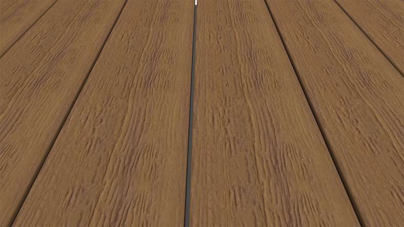 planeo ANTIKWoodline – WPC CoEx-coated decking board, lightweight composite profile – Burma Teak 3m – rustic/smooth brushed