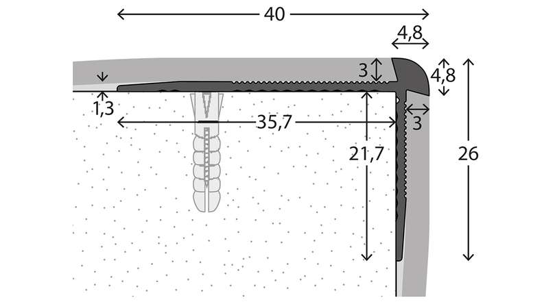 planeo stair nosing profile 781 - 250 cm