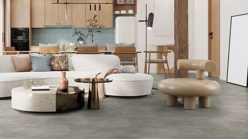 Gerflor Klick Vinyl - Senso Premium Rigid Acoustic Pepper taupe | Impact sound insulation integrated (39480889)