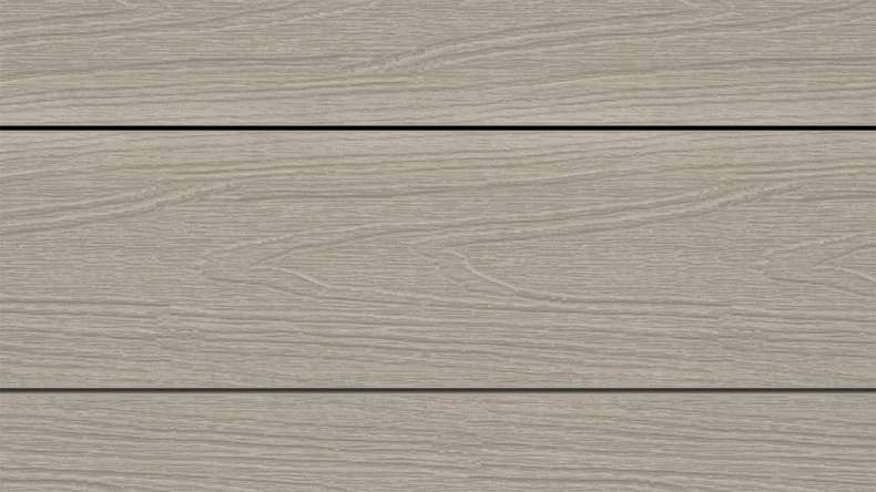 planeo WOODLine Nature - WPC CoEx coated decking board hollow chamber - light grey 3m textured/smooth brushed