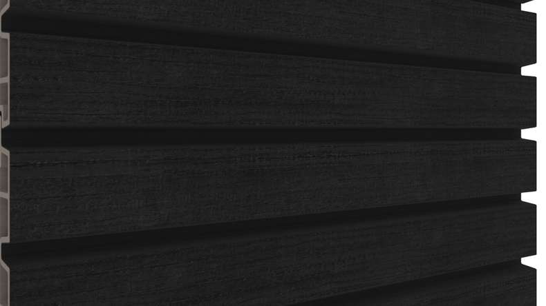 planeo LINEA Wide – WPC CoEx cladding, black, 2900 x 181 mm
