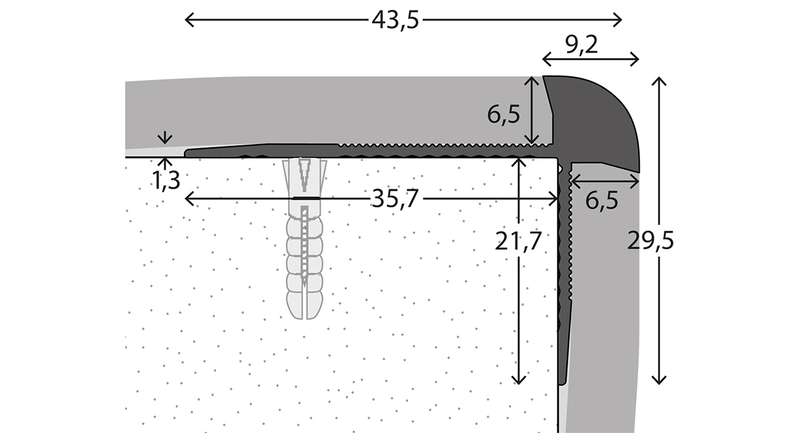 planeo stair nosing profile 981 - 250 cm