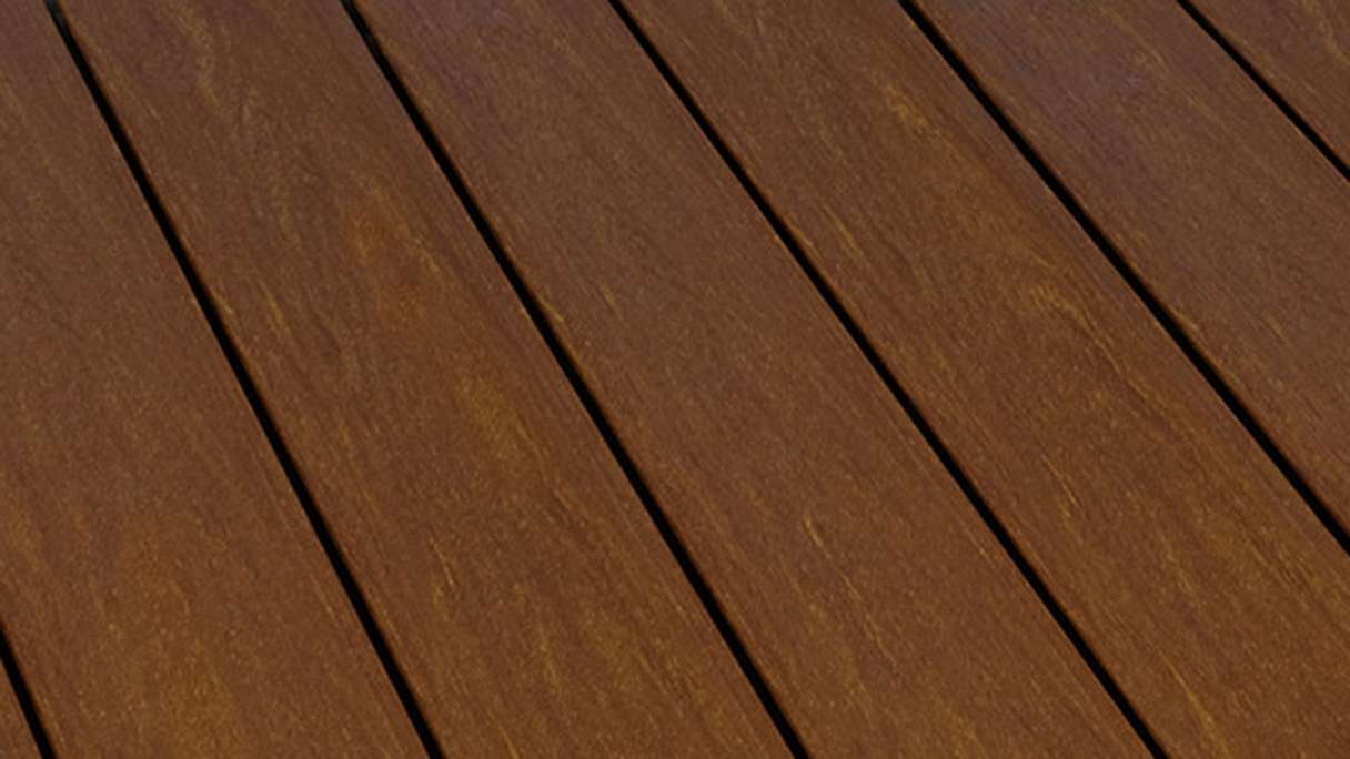 planeo WPC - decking board solid walnut embossed/fluted - 1m to 6m