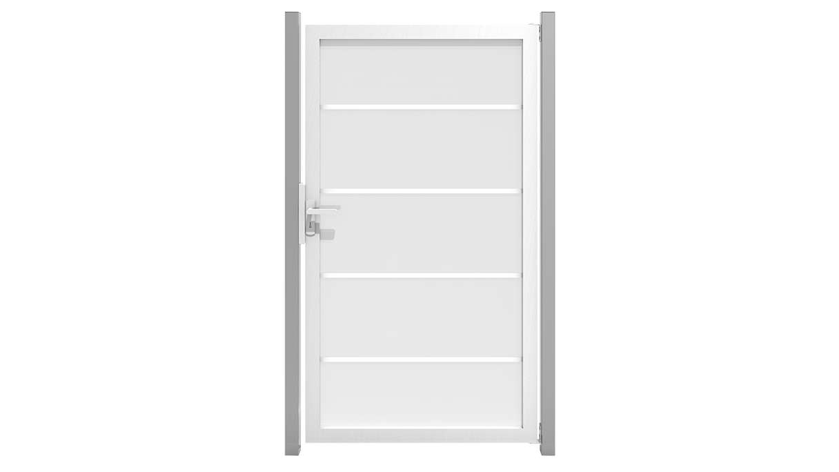 planeo Gardence Flair – Glass privacy gate with aluminium frame, 100 x 180 cm