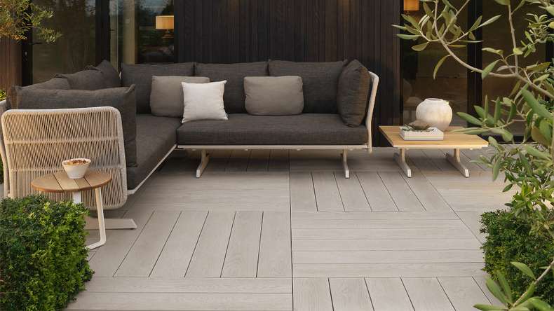 planeo Authoria PureBoard solid decking - Light Grey 3.6m textured