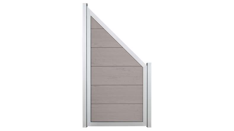 planeo Viento - garden fence diagonal Bi-Color Sand with aluminium frame in silver