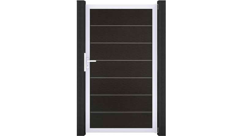 planeo Solid Grande - Premium universal door black co-ex with silver aluminium frame 180x100x4cm
