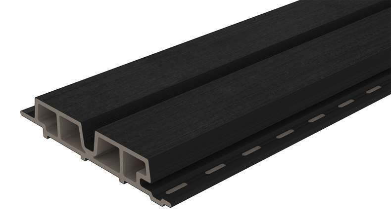 planeo LINEA Wide – WPC CoEx cladding, black, 2900 x 181 mm