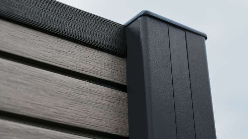planeo LINEA - WPC CoEx Rhombus plug-in fence dark grey 176 x 183