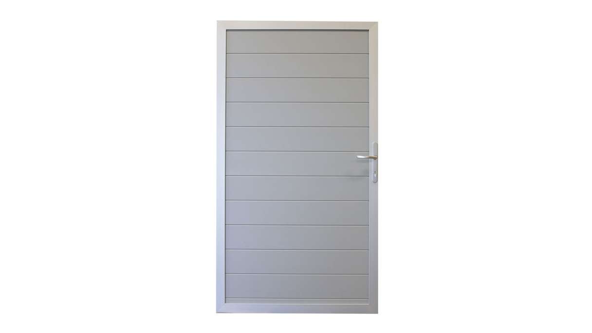 planeo Gardence Metallic – Silver-grey aluminium universal gate with aluminium frame