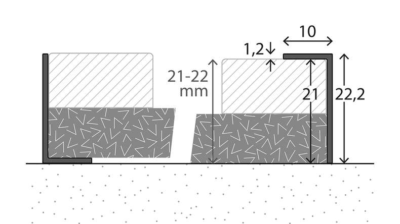 planeo angle profile 943 – 3000 x 22 x 10 mm
