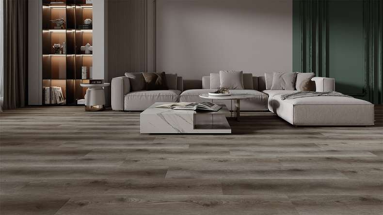 planeo Rigid Click Vinyl - HOMEtec Pro 50 IXPE Shadow Oak | Impact sound insulation integrated (RP-E50-7)