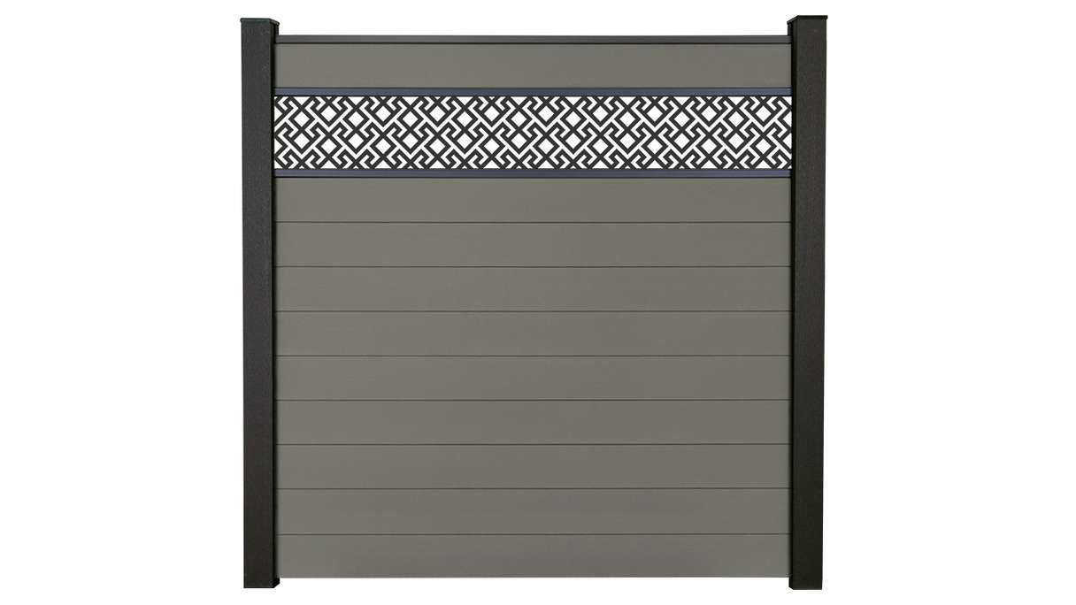 planeo Gardence Strong - BPC plug-in fence Abstract Grey 180 x 180 cm