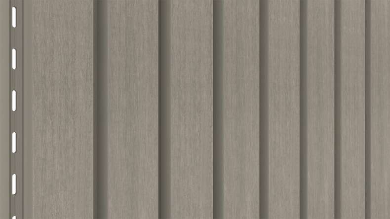 planeo LINEA Wide – WPC CoEx cladding, light grey, 2900 x 181 mm