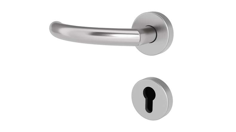 planeo Edelwerk SILBA door handle stainless steel PZ round rose