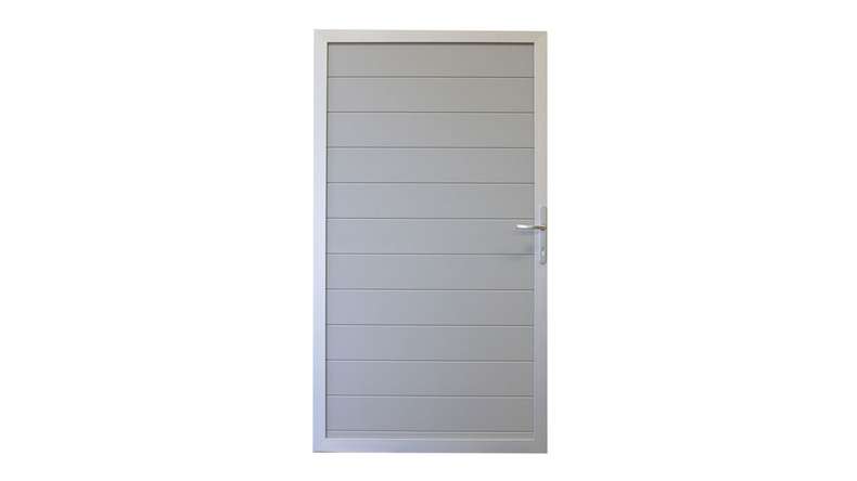 planeo Gardence Metallic – Silver-grey aluminium universal gate with aluminium frame