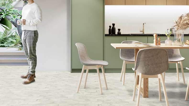 Gerflor CV flooring – TEXLINE Nature 2381 Hexa Cream
