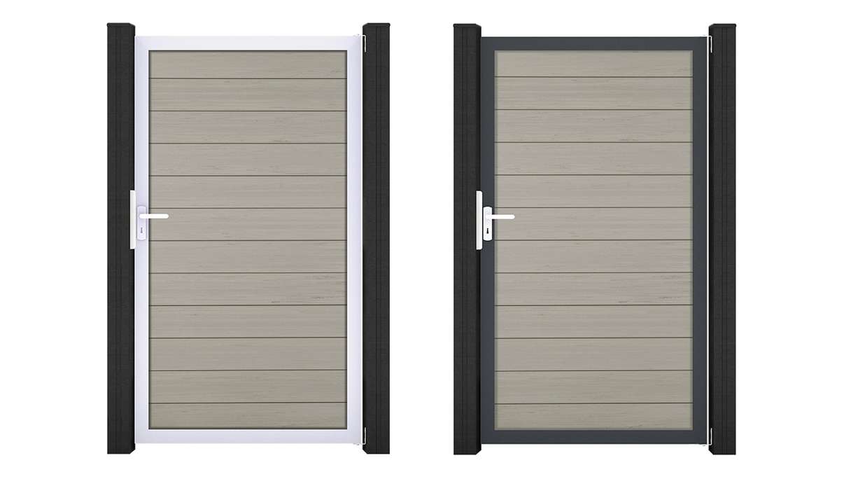 planeo Gardence Strong – BPC Universal Gate, Bi-Colour Sand with aluminium frame, 100 x 180 cm