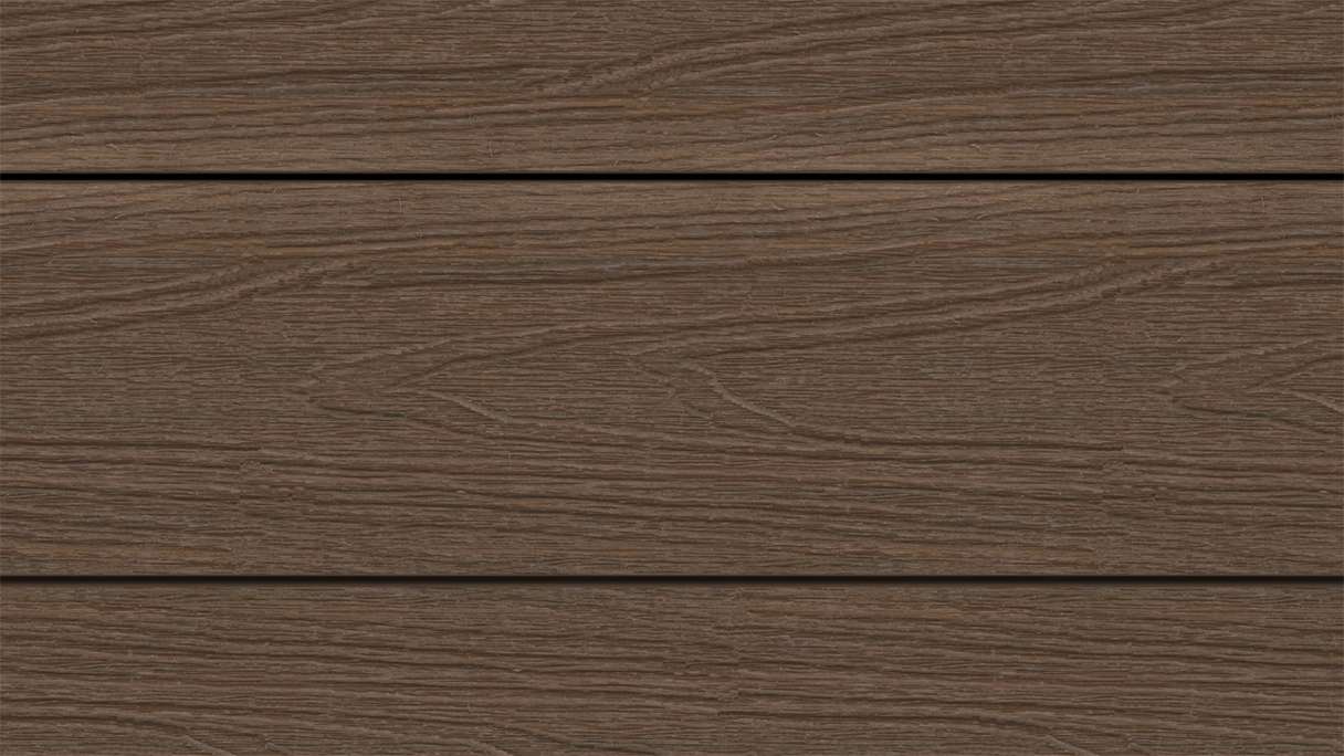 planeo WOODLine Nature - WPC CoEx coated decking board hollow chamber - Ipe Brown 3m textured/smooth brushed