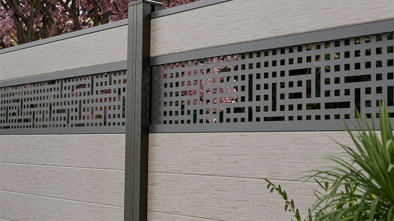 planeo Gardence Strong - BPC plug-in fence Mesh Bi-Colour Sand 180 x 180 cm