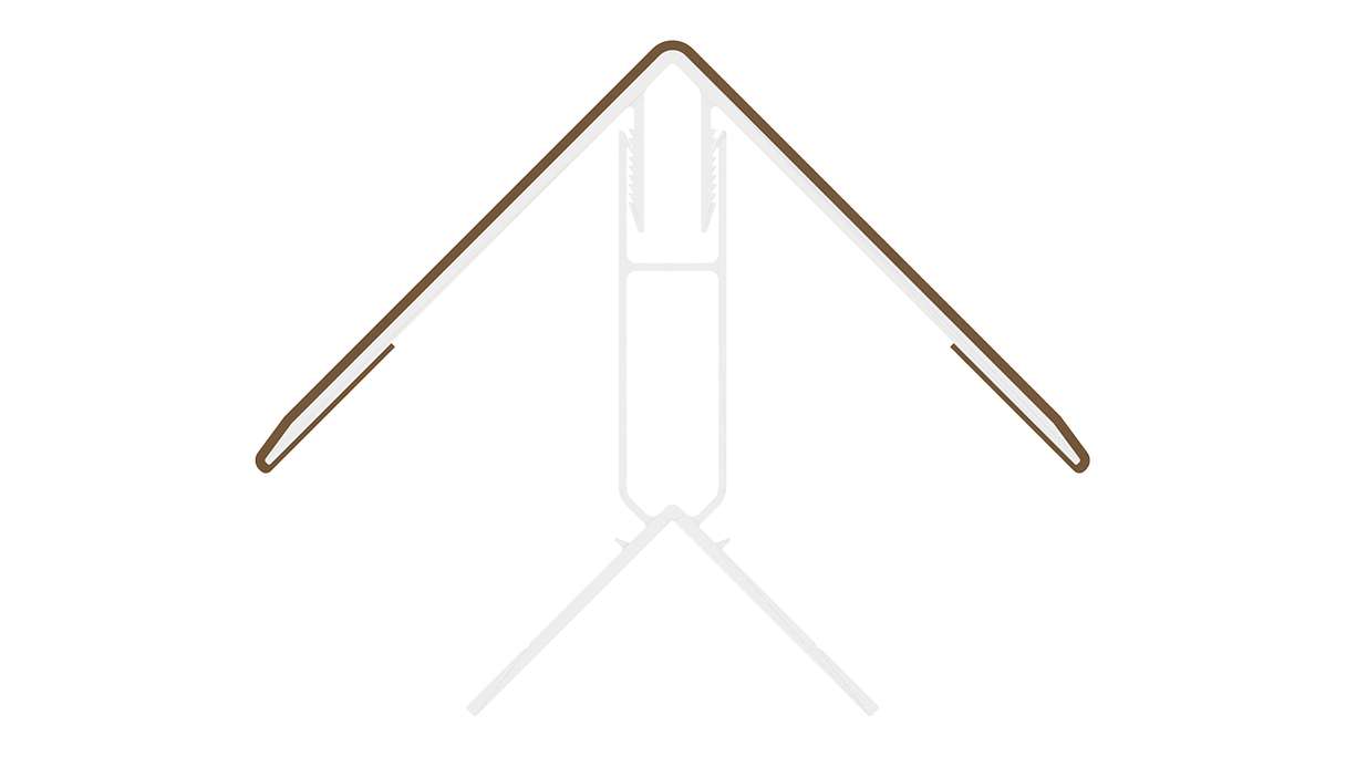 planeo LINEA – Aluminium CoEx external corner profile, Burma Teak, 3000 x 66 x 66 mm
