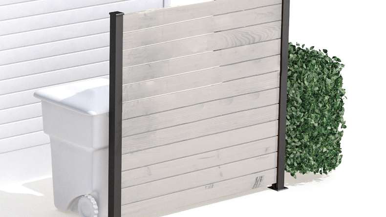 planeo Vario - WPC coEX plug-in fence Square Beige 177 x 180 cm