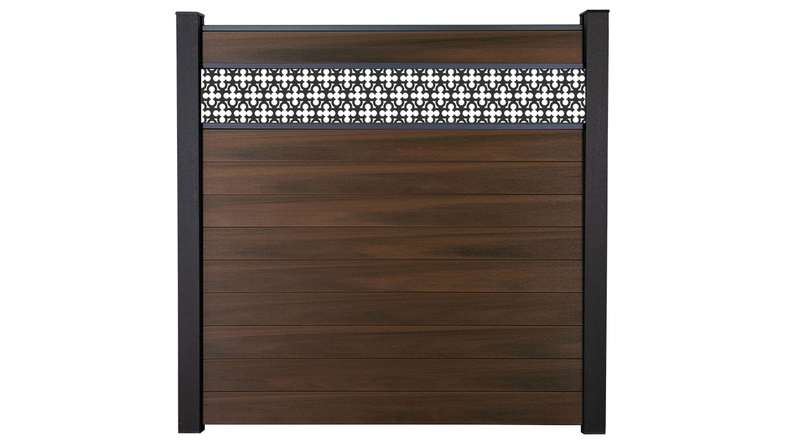 planeo Gardence Strong - BPC plug-in fence Oriental Walnut co-ex 180 x 180 cm