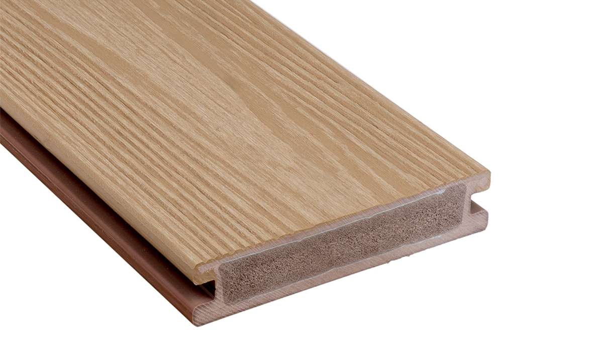 planeo Authentic Wood – Solid BPC decking board – Nature White, textured