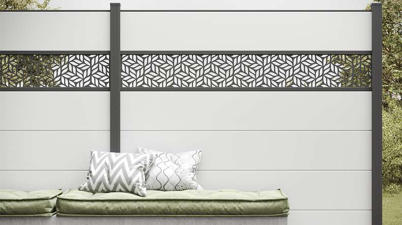 planeo Basic - PVC Plug-in Fence Square White 180 x 180 cm