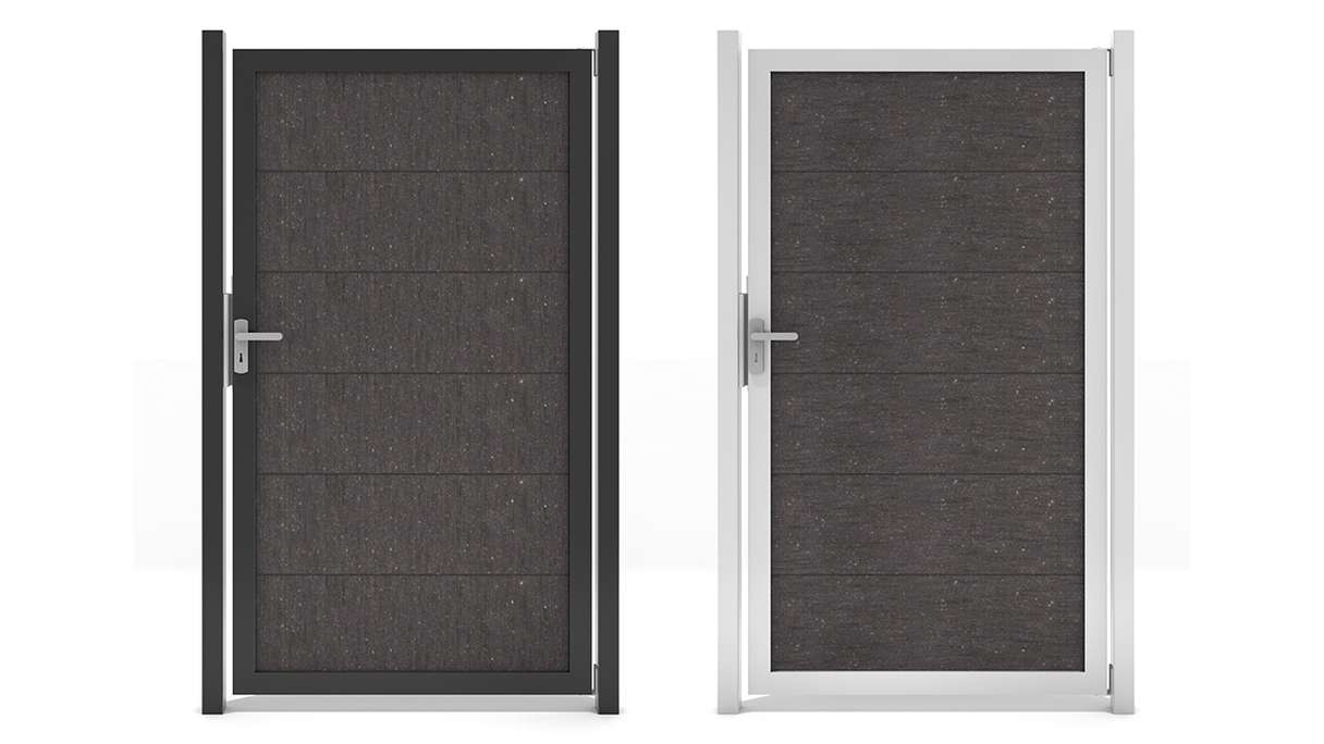 planeo Gardence Guard – BPC Universal Gate, Anthracite Grey with Aluminium Frame, 100 x 180 x 4 cm