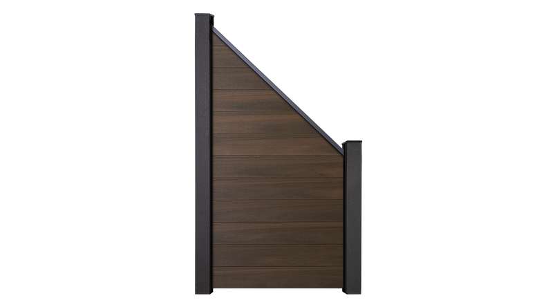planeo Solid - garden fence bevelled walnut co-ex