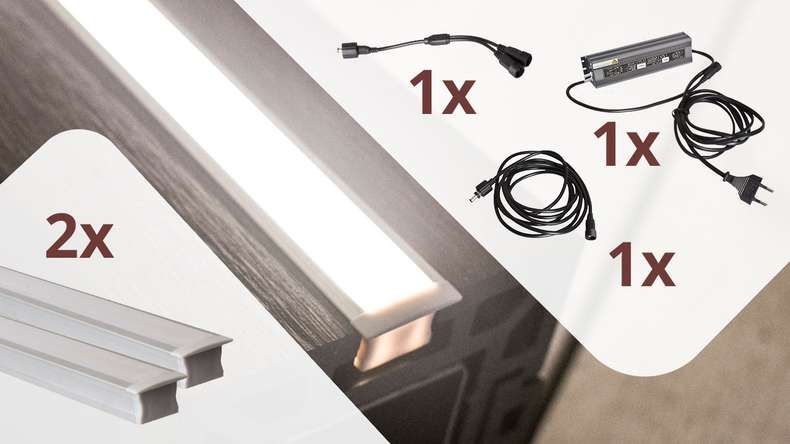 planeo Glow - fence lighting set for 2 light strips