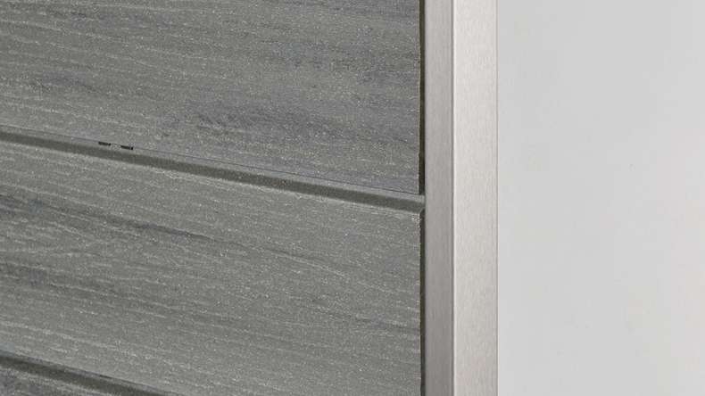 planeo Fassado - WPC rhombus strip facade cladding graphite grey