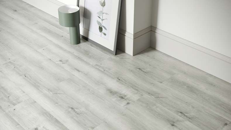 planeo Rigid Click Vinyl - SolutionX 2in1 Oak Light Grey | Impact sound insulation integrated (ECF-0076)