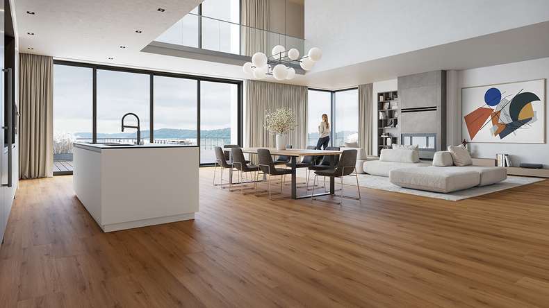 planeo Rigid Click Vinyl - HOMEtec Pro 50 IXPE Natural Field Oak | Impact sound insulation integrated (RP-G50-4)