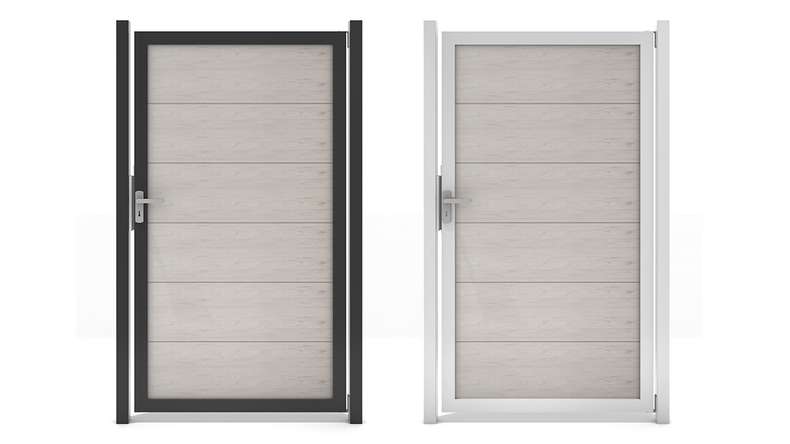 planeo Gardence Guard – BPC Universal Gate, Bi-Colour Sand with aluminium frame, 100 x 180 x 4 cm