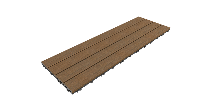 planeo WPC-CoEx decking tile, Burma Teak, 90 x 30 cm