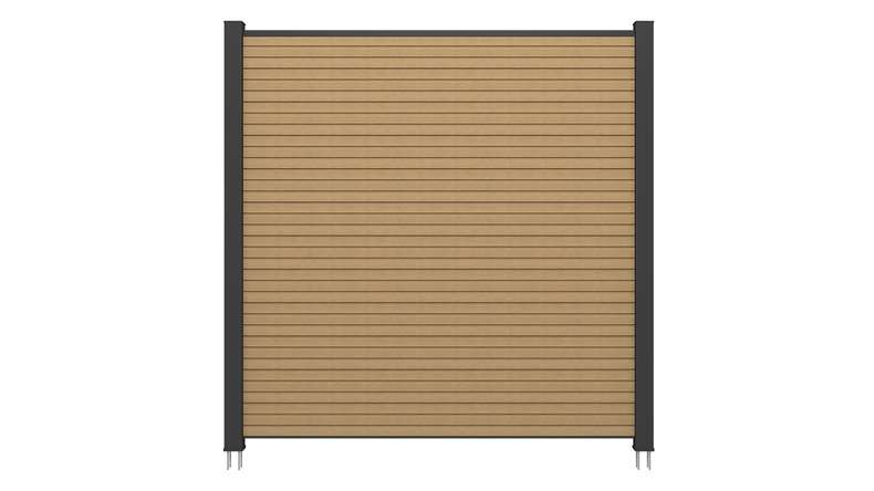 planeo LINEA - WPC CoEx Rhombus plug-in fence Sand 176 x 183 cm