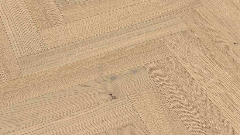 MEISTER Lindura wood flooring HS 500 - 20231 Oak classic cream white ultra matt lacquered 700 x 140 x 11 mm (500010-0700140-20231)
