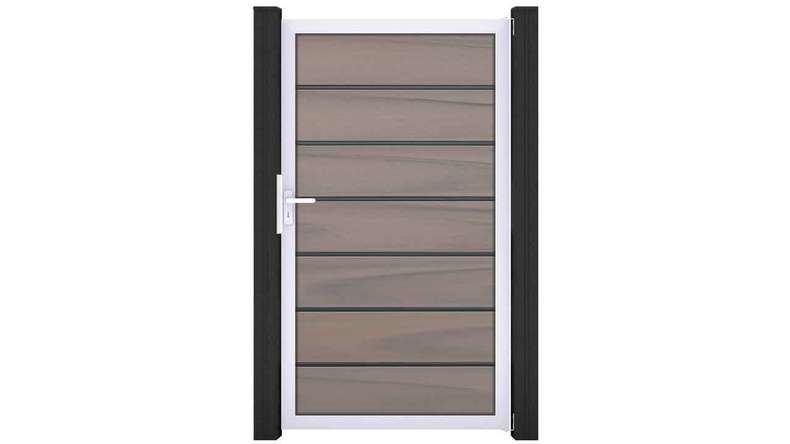 planeo Solid Grande - Premium universal door Bi-Color co-ex with silver aluminium frame 180x100x4cm