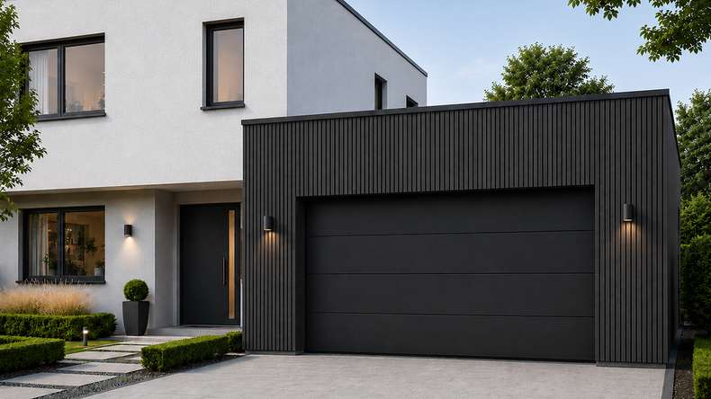 planeo NOVA – WPC CoEx rhombus-pattern cladding strip, Black, 2.90 m