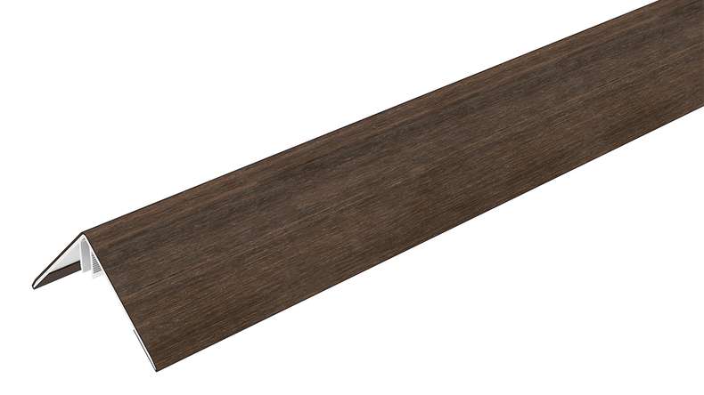 planeo LINEA – Aluminium CoEx external corner profile, Ipe Brown, 3000 x 66 x 66 mm