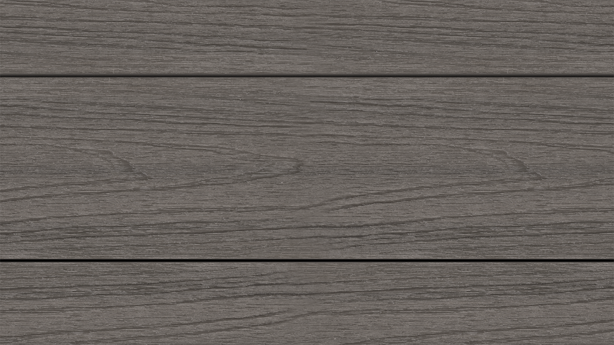 planeo UNIDeck – WPC CoEx-coated decking board, dark grey, 3m – textured/smooth brushed