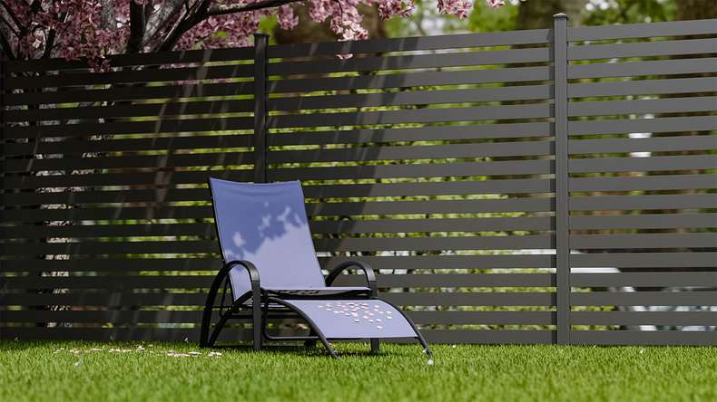 planeo Gardence Metallic Edge - Aluminium Garden Fence Square Anthracite | DB703