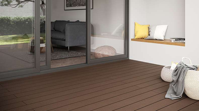 planeo TitanWood - solid plank wood structure dark brown